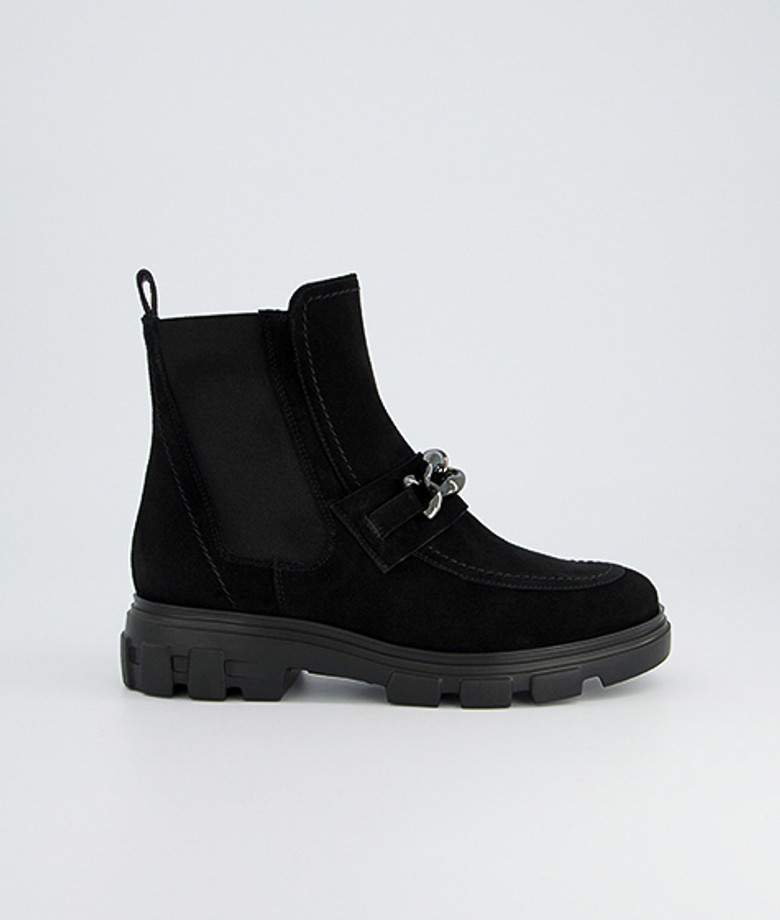 Elegant Black Premium Leather Ankle Boots With A High Heel