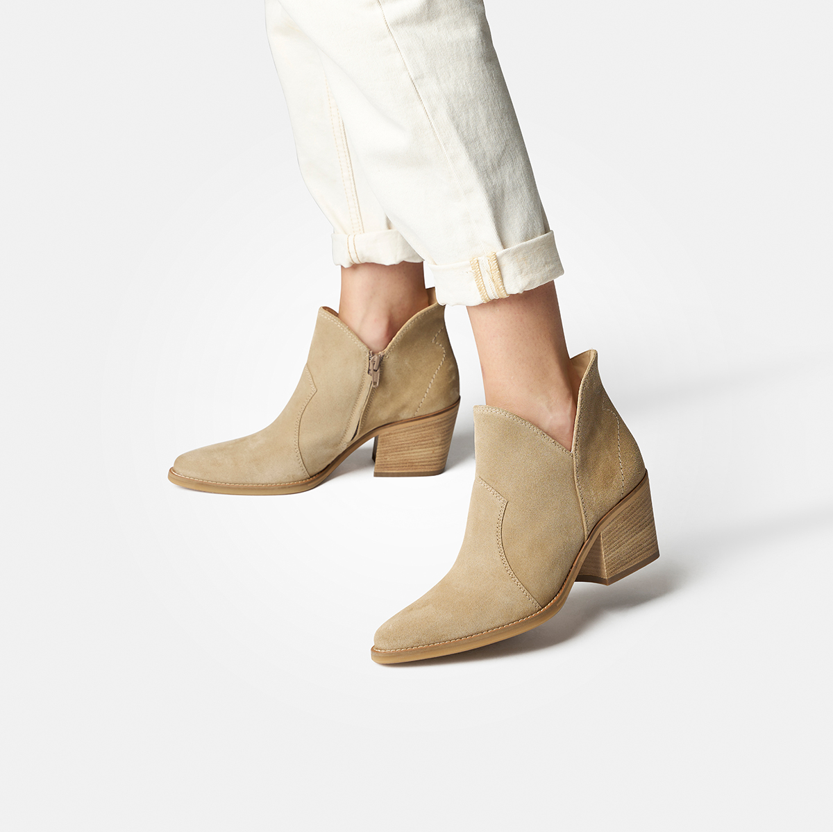 Beige suede ankle outlet boots ladies