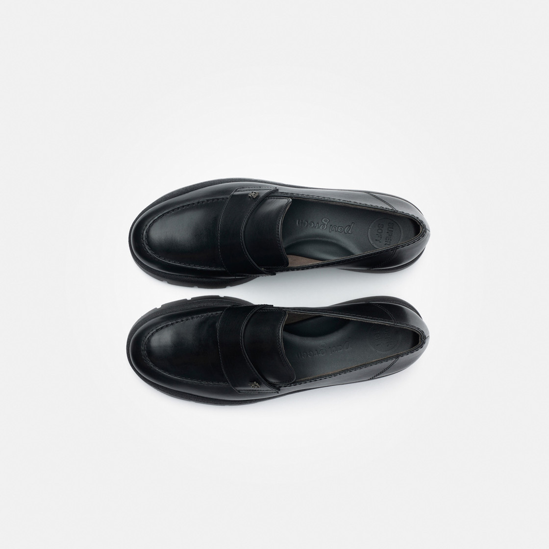 Paul Green Black Leather Penny Loafers Slip-On Shoes Paul Green 2911-034 Slippers & Moccasins in black buy online main image 3